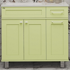 Misty Тумба с раковиной Купер 90 L с б/к желтая – фотография-1